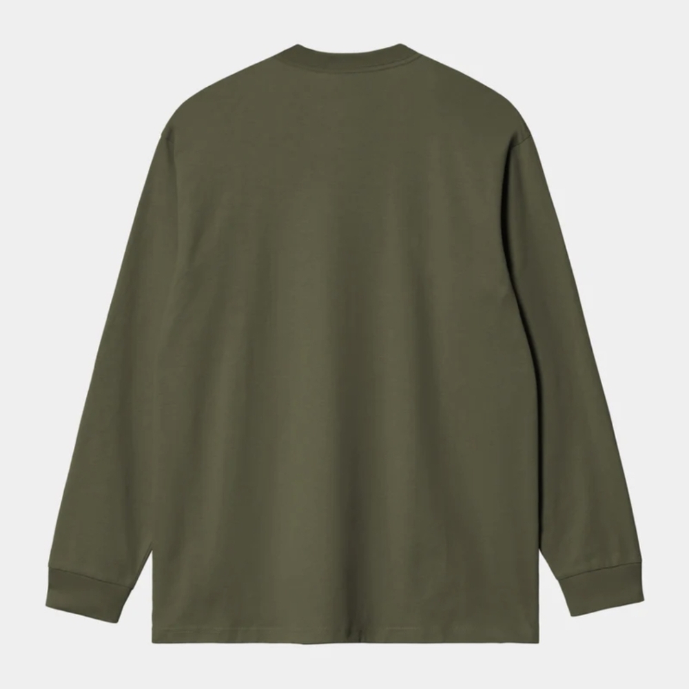 Carhartt Money Green Sage Long Sleeve Pocket Tee With Back Logo Size XL - Picture 5 of 16